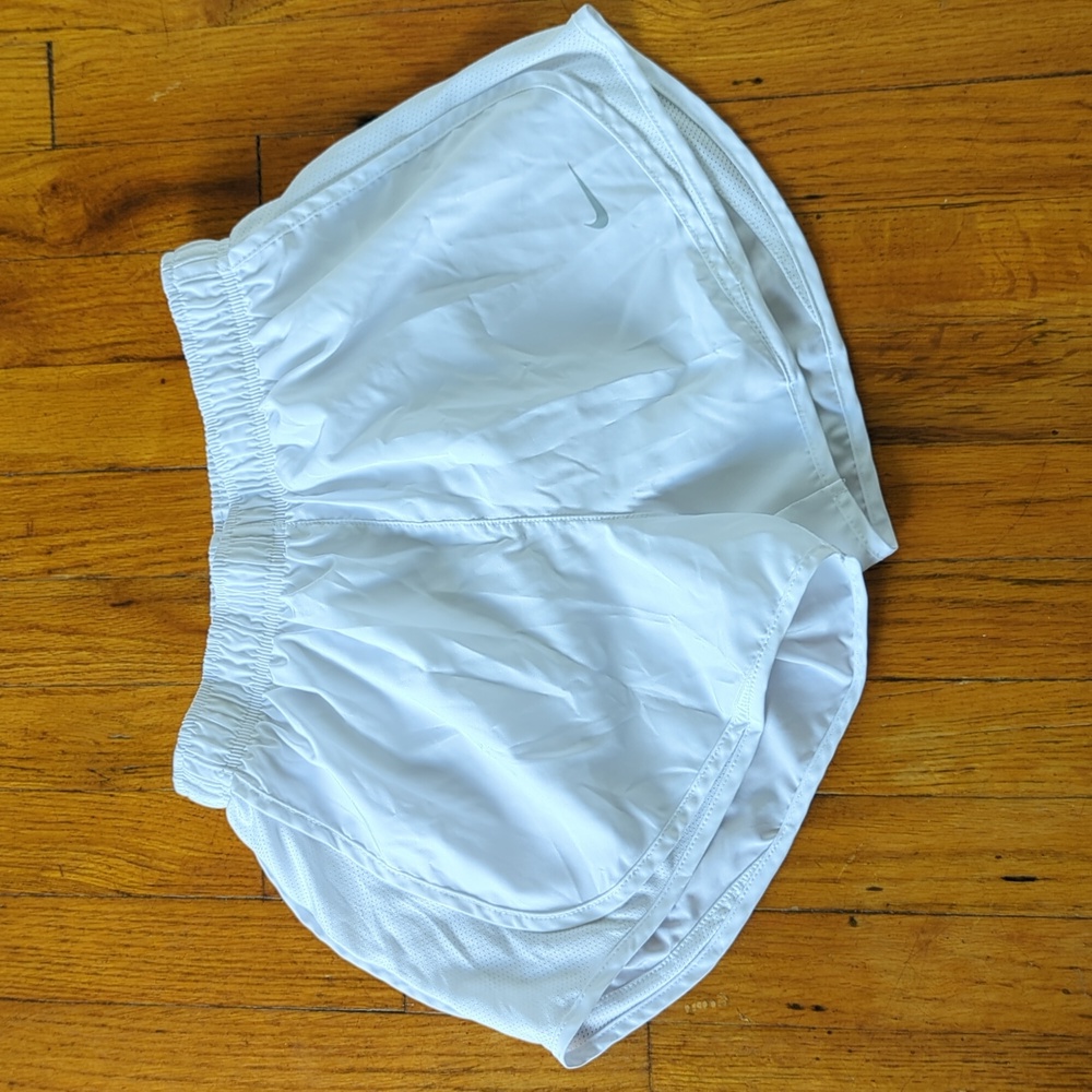 Nike white running shorts
